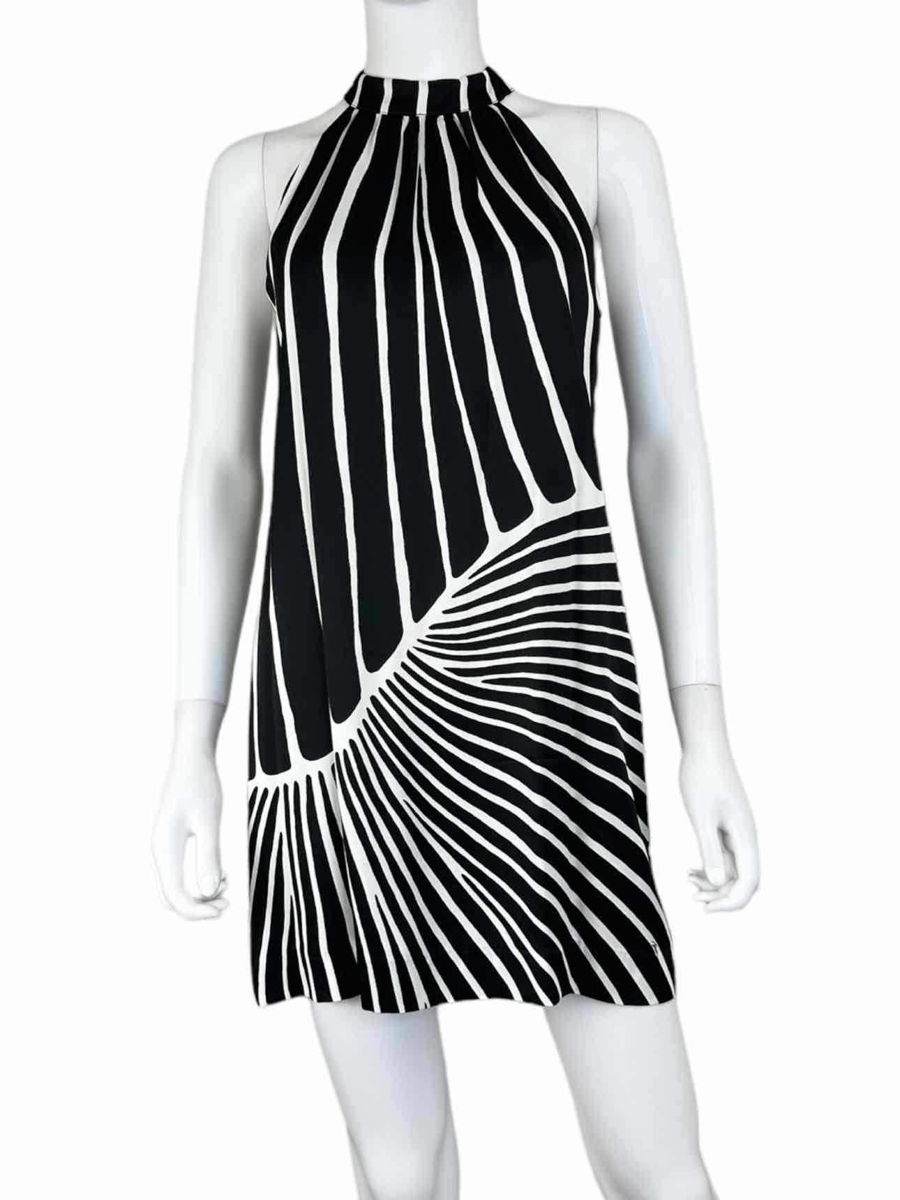 Trina Turk Black and White Halter Dress Size 2