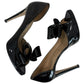 VALENTINO GARAVANI Black Patent Leather Couture Bow Peep-Toe Pumps Size 38
