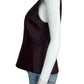 BCBGMAXAZRIA Burgundy Vegan Leather Blouse Size L