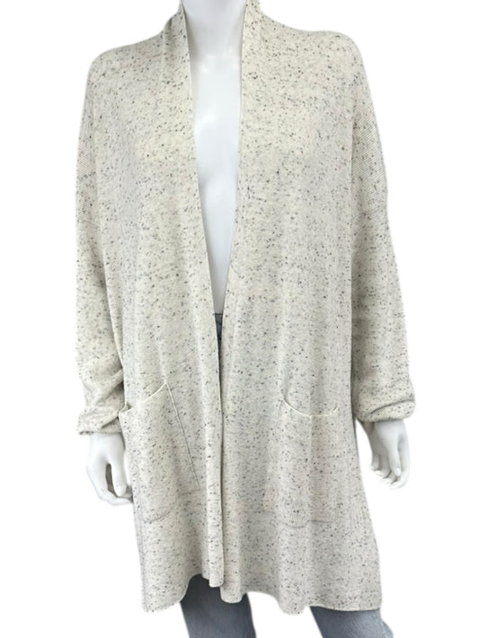 EILEEN FISHER Ivory Organic Cotton Sweater Duster Cardigan Size M