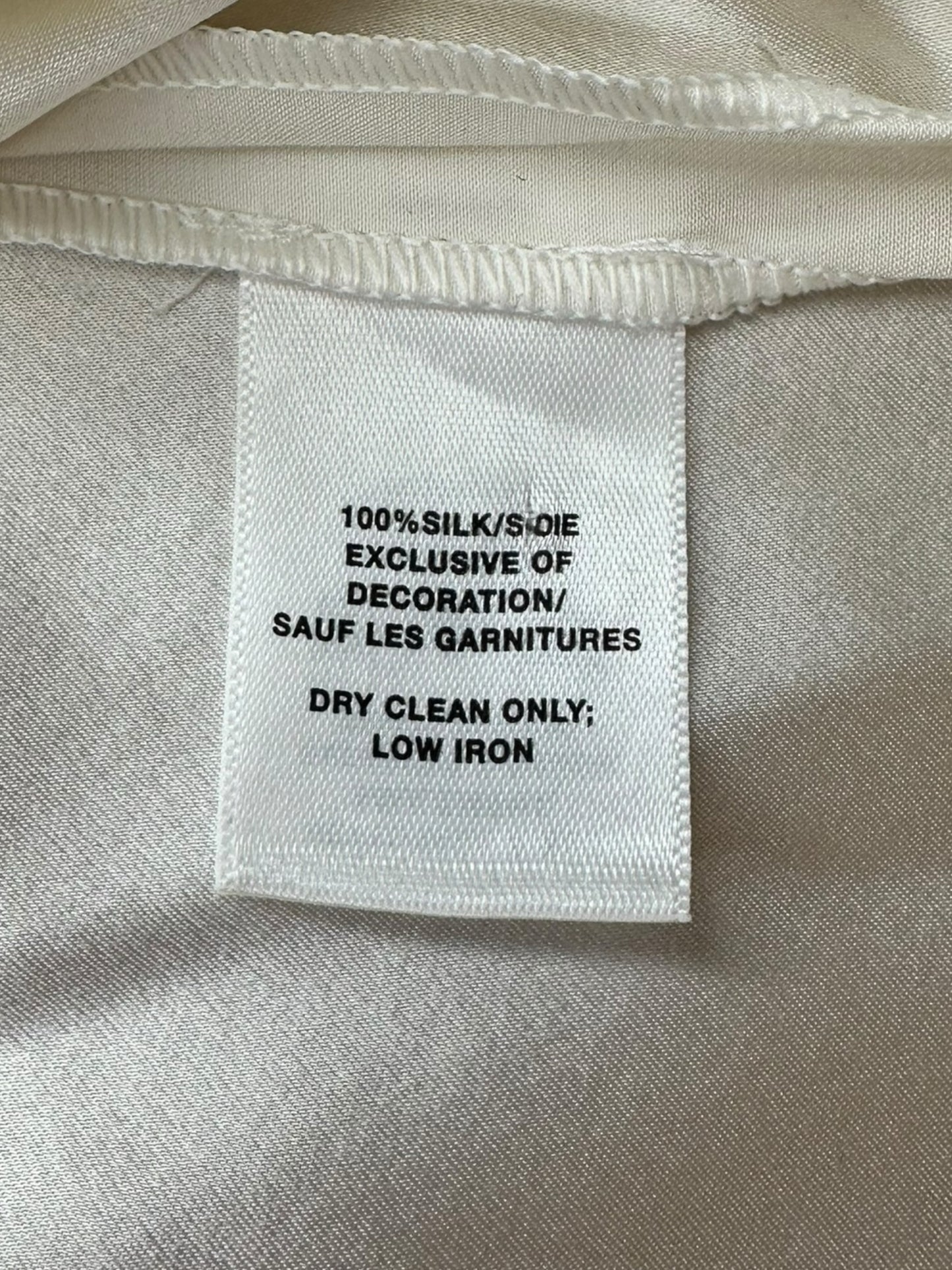 LAFAYETTE 148 NEW YORK Ivory 100% Silk Blouse Size M