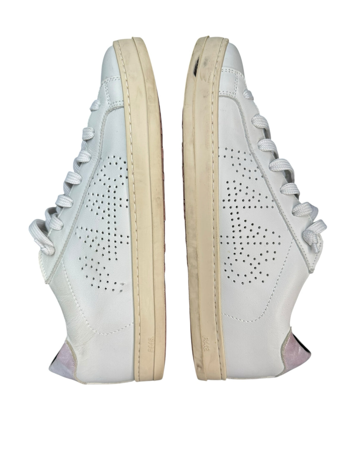 P448 White Leather John Low-Top Sneakers Size 39