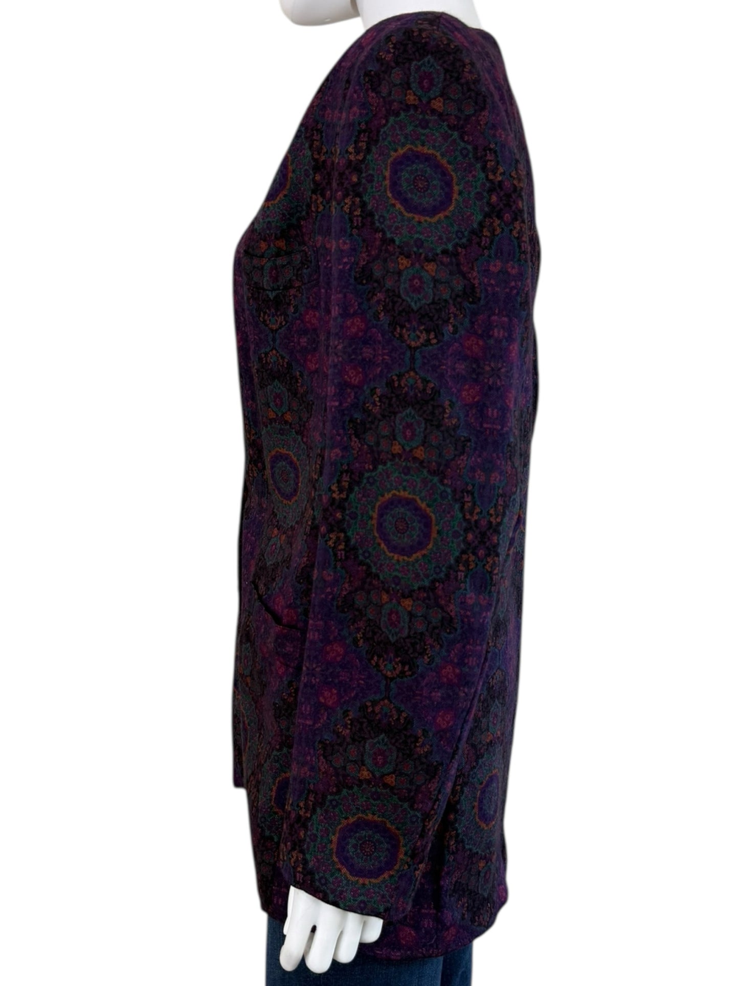 Vintage Christian Dior Purple Paisley Blazer Jacket Size 10