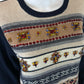 J. Crew Navy Jeweled Fair Isle Wool Sweater Size L