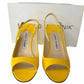 Manolo Blahnik Yellow THEYMESLI Slingback Peep Toe Pumps Size 36.5