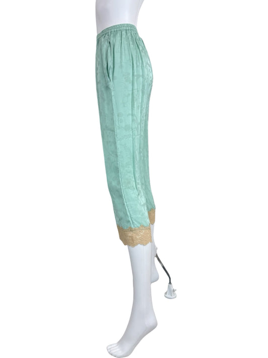 Spell & the Gypsy Collective Green Floral Jacquard Pants Size XS