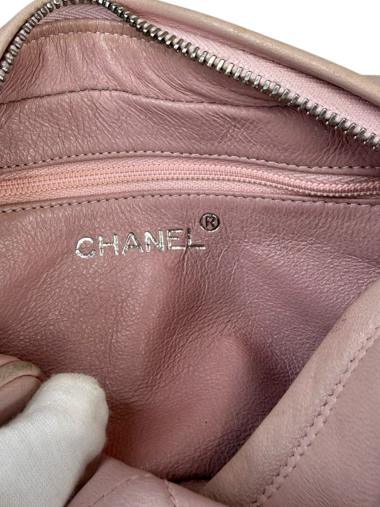 CHANEL Pink Quilted Leather Crossbody