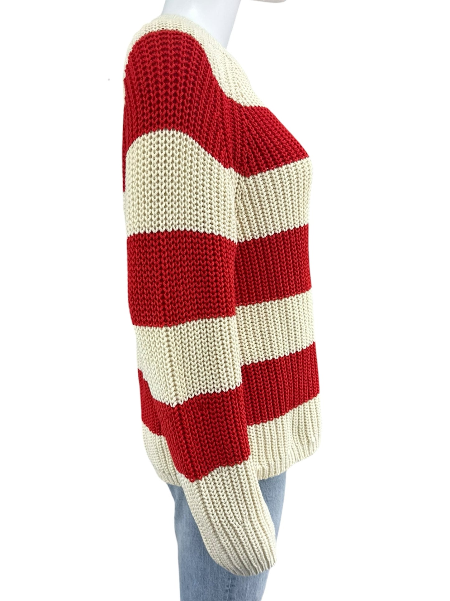 velvet BY GRAHAM & SPENCER Red Striped Sweater Size S