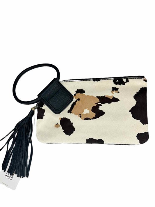 HOBO Sable Two Tone Cow Print Hair On Wristlet