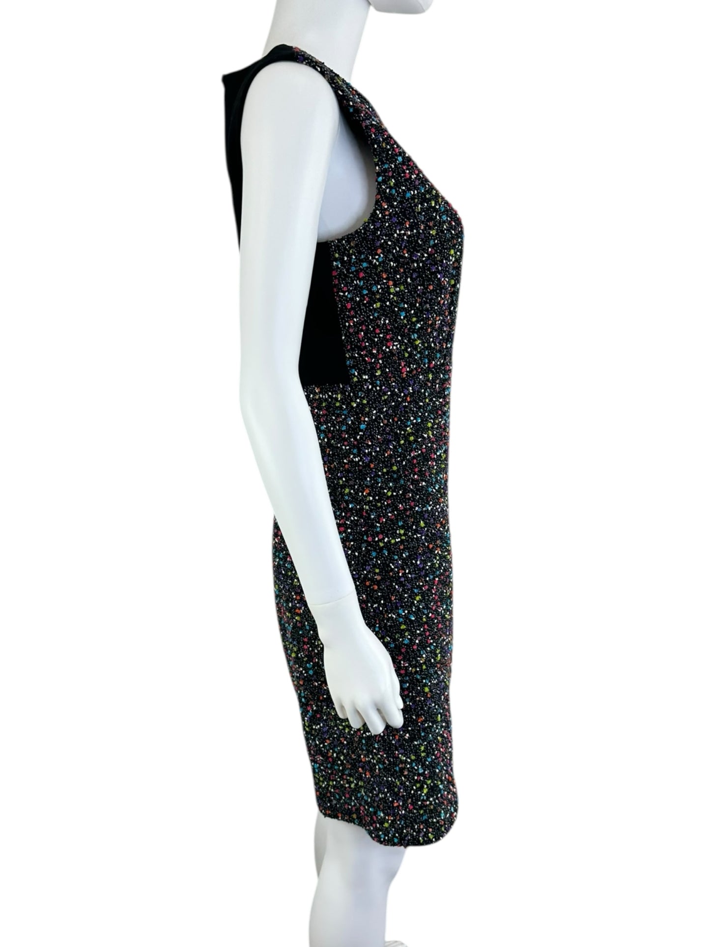 Diane Von Furstenberg Black Confetti Mini Dress Size 6