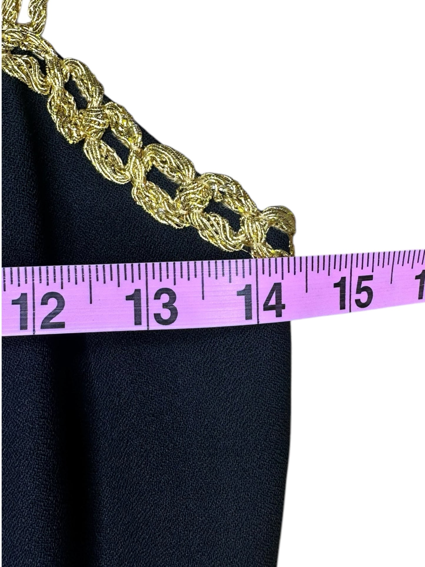 ALEX EVENINGS Black and Gold Mini Dress Size 4