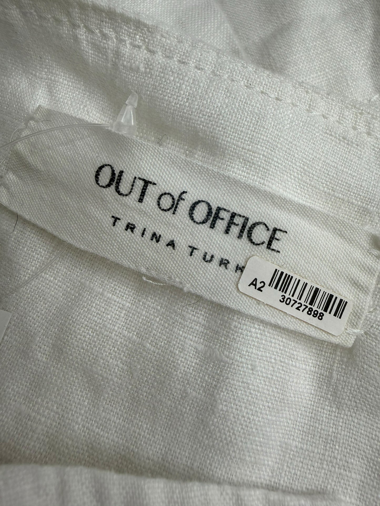 TRINA TURK White 100% Linen Blouse Size L