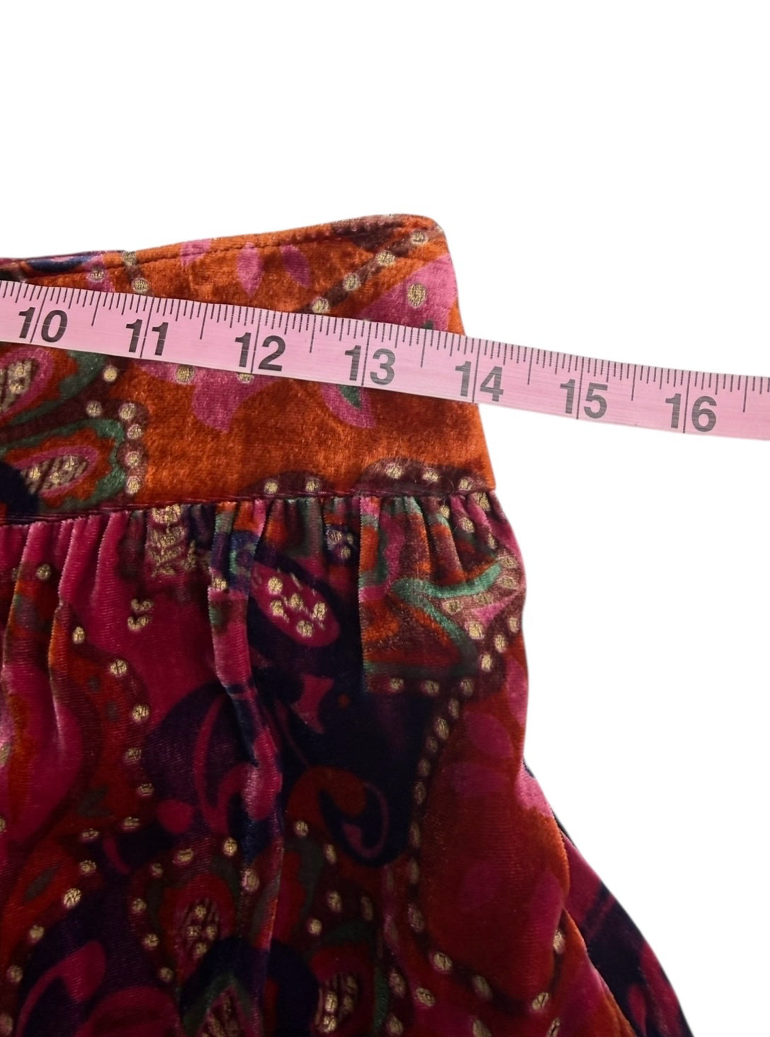 Cynthia Steffe Maroon Velvet Paisley Midi Skirt Size 6