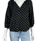 velvet by Graham & Spencer Black Polka Dot Blouse Size XS