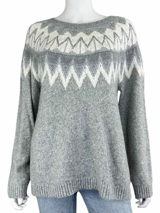 chicos Gray Nordic Sweater Size L