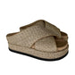 ROAM Cross Stack Raffia Platform Sandal Size 10