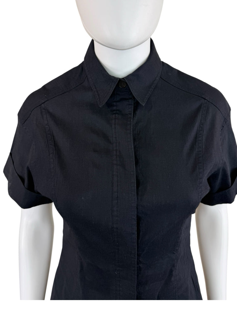 Theory Black Linen Romper Size 2