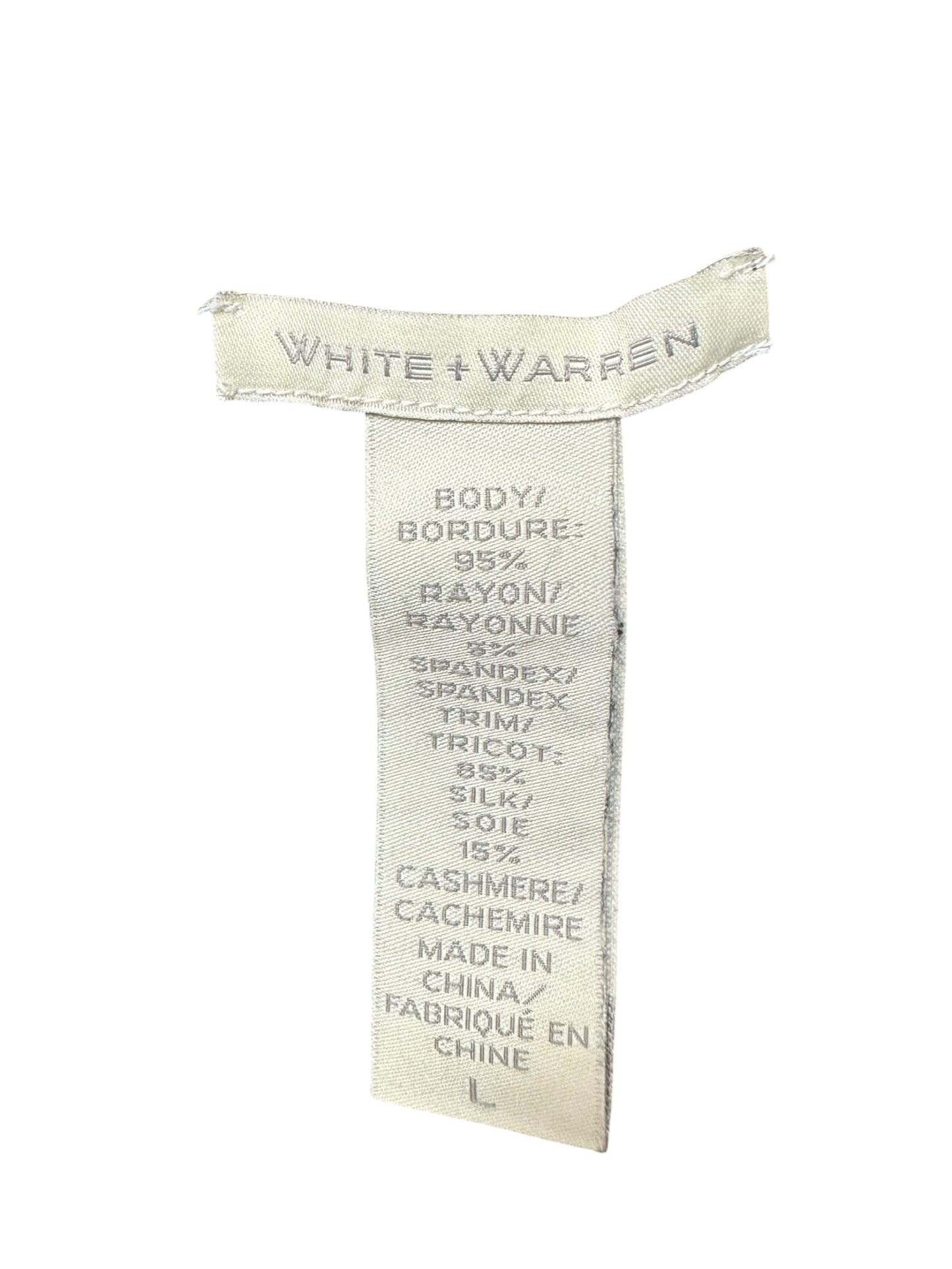 WHITE + WARREN Gray Knit Cardigan Size L