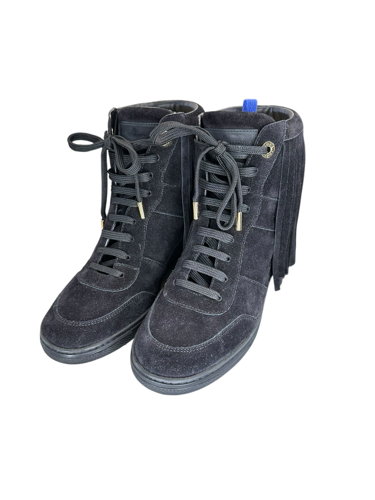 Louis Vuitton Black Millenium Wedge Sneaker Size 37.5
