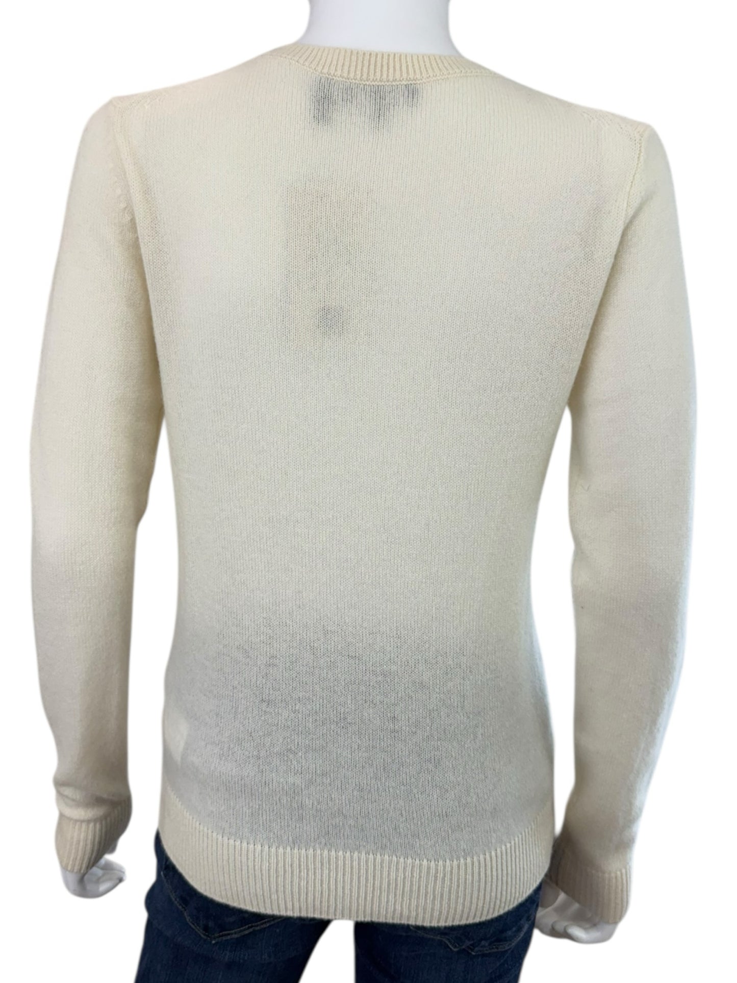 Theory Ivory 100% Cashmere Sweater Size S