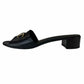 Salvatore Ferragamo Black Leather Rhodes Mules Size 7.5