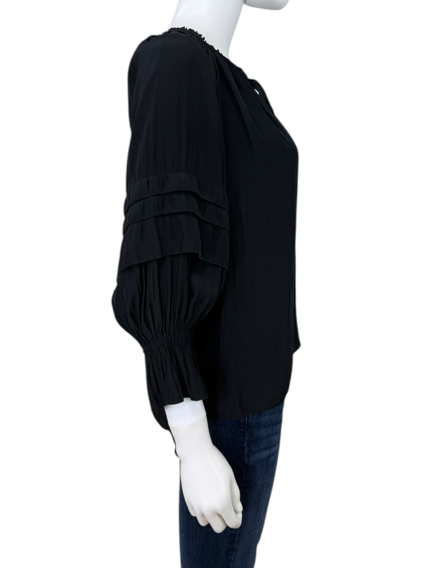 RAMY BROOK Black Satin Blouse Size XS