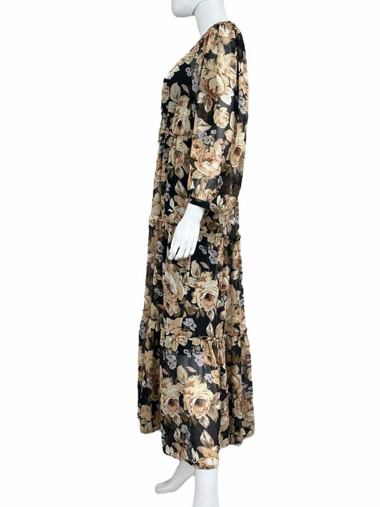 Saltwater Luxe NWT Black Floral DEKLAN Maxi Dress Size XL