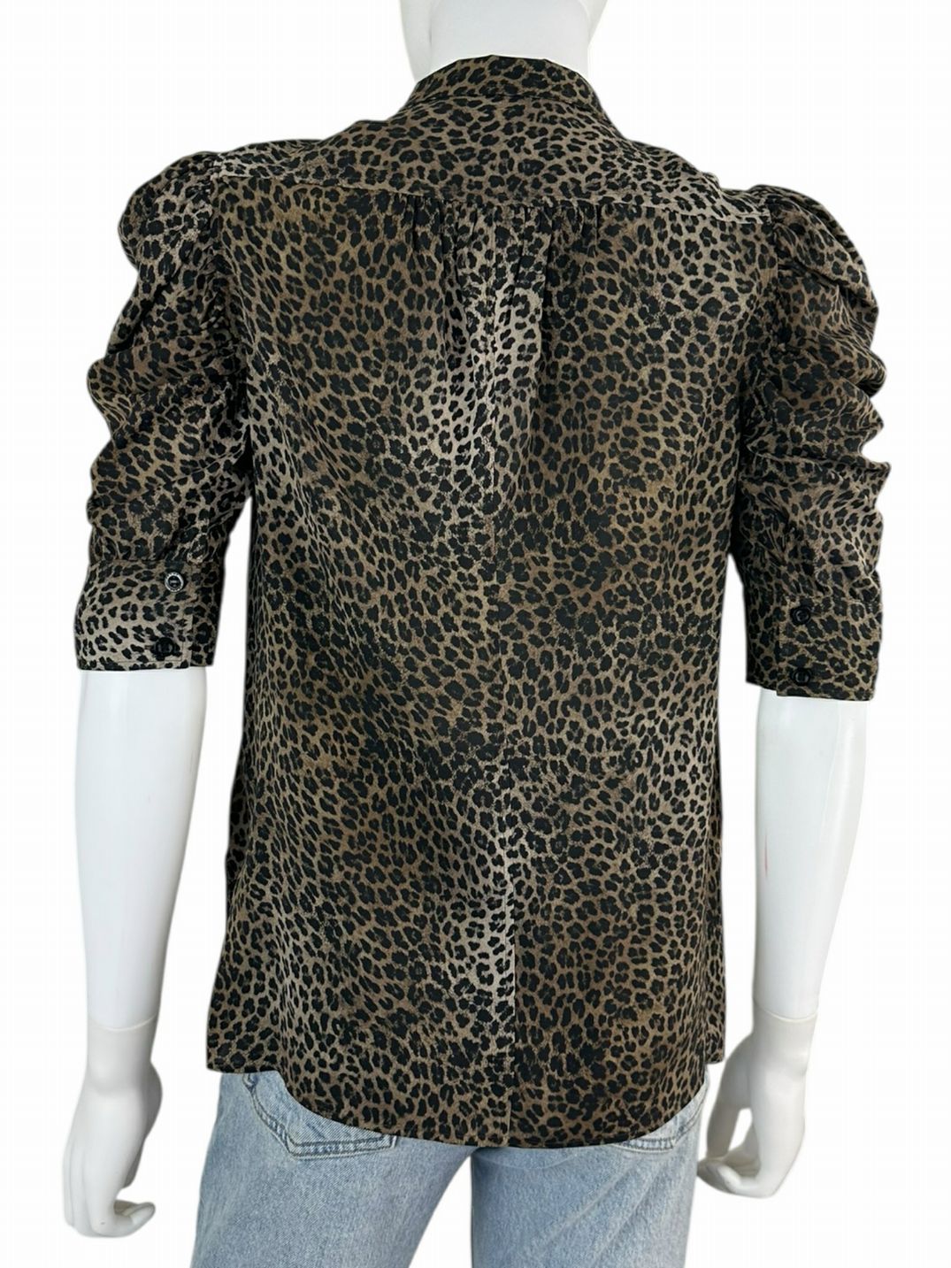 FRAME 100% Silk Leopard Print Top Size XS