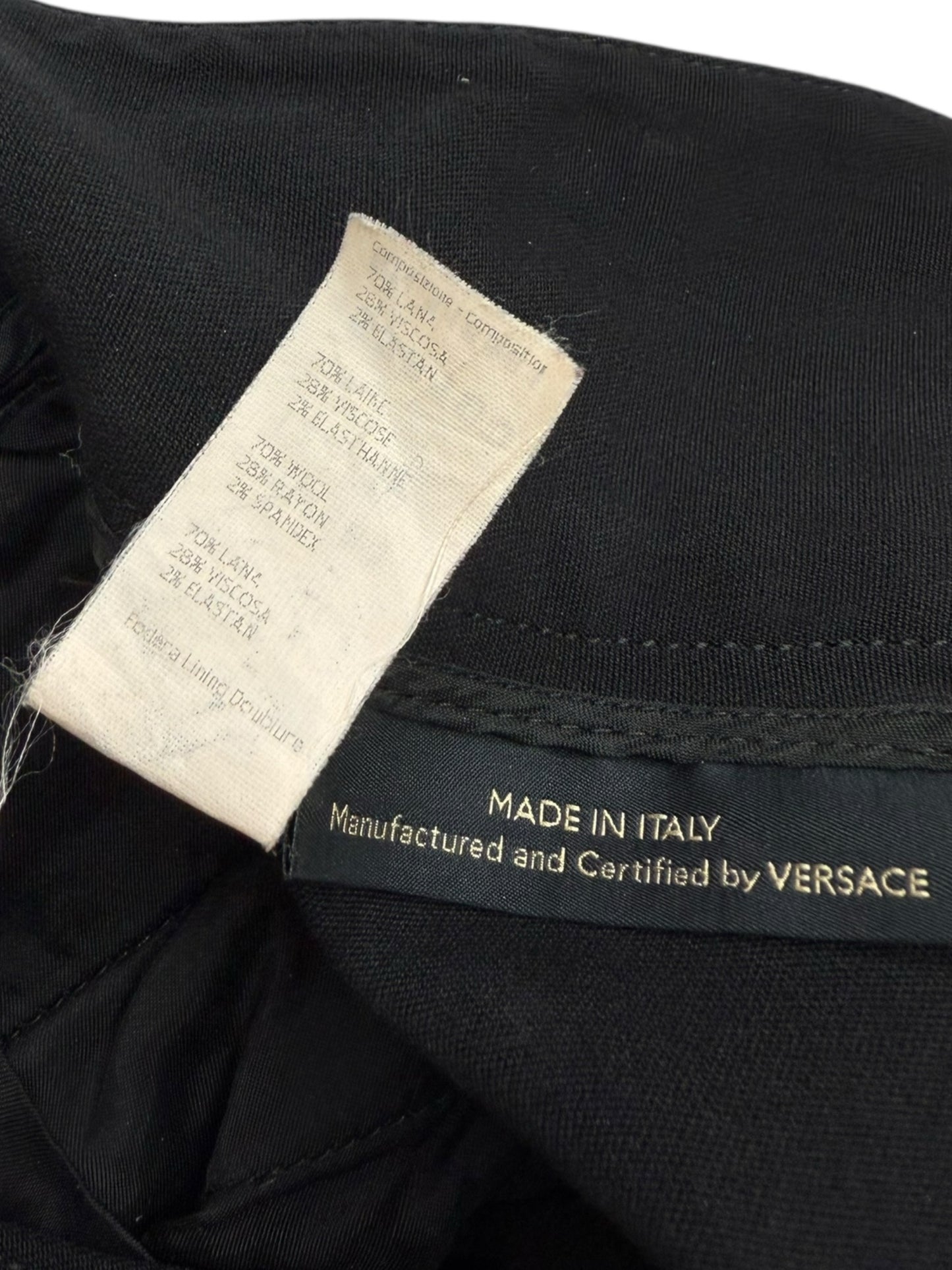 VERSACE Black Wool Trousers Size 40