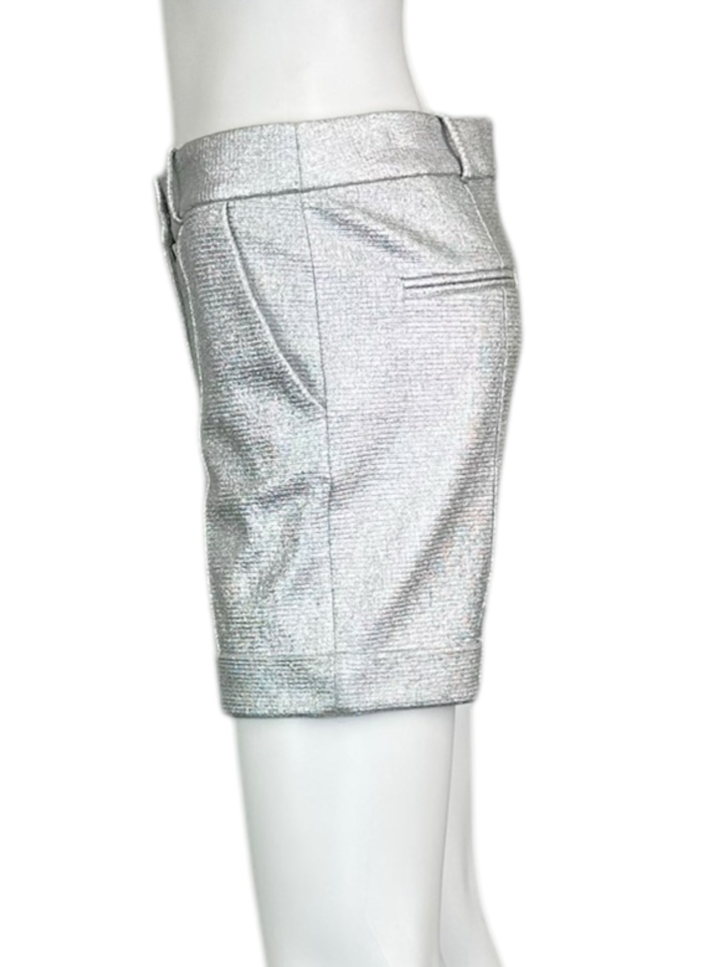 Diane von Furstenberg 100% Silk Metallic Shorts Size 6