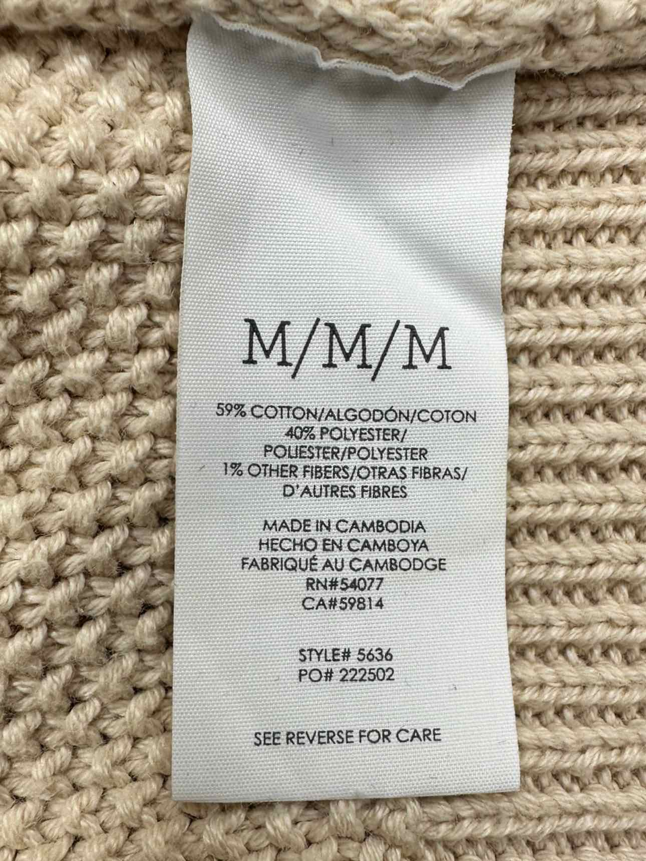 cabi Cream Cable Knit Sweater Size M