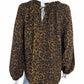 Talbots Brown Leopard Print Blouse Size M