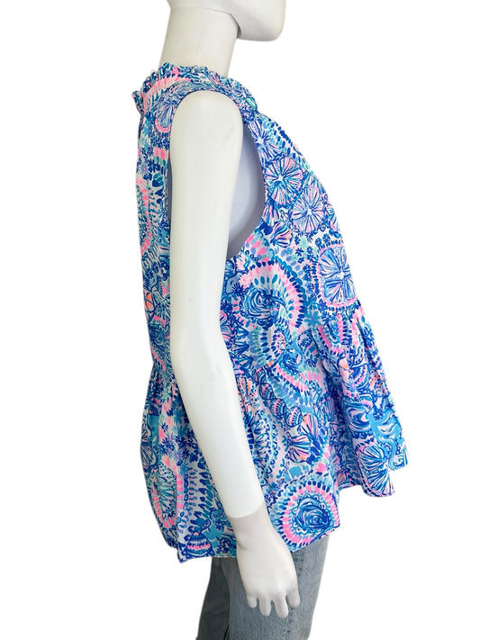 Lilly Pulitzer Paisley Print Blouse Size XL