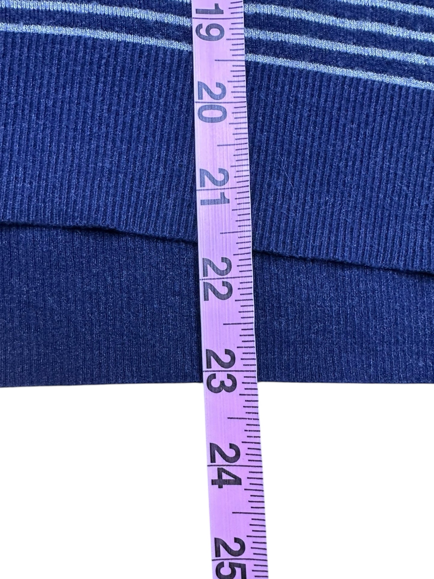 EILEEN FISHER Navy Striped Sweater Size L