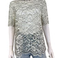 TRINA TURK White Floral Martigues Lace Top Size S