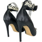 Salvatore Ferragamo Black Leather Lurano Pumps Size 7.5