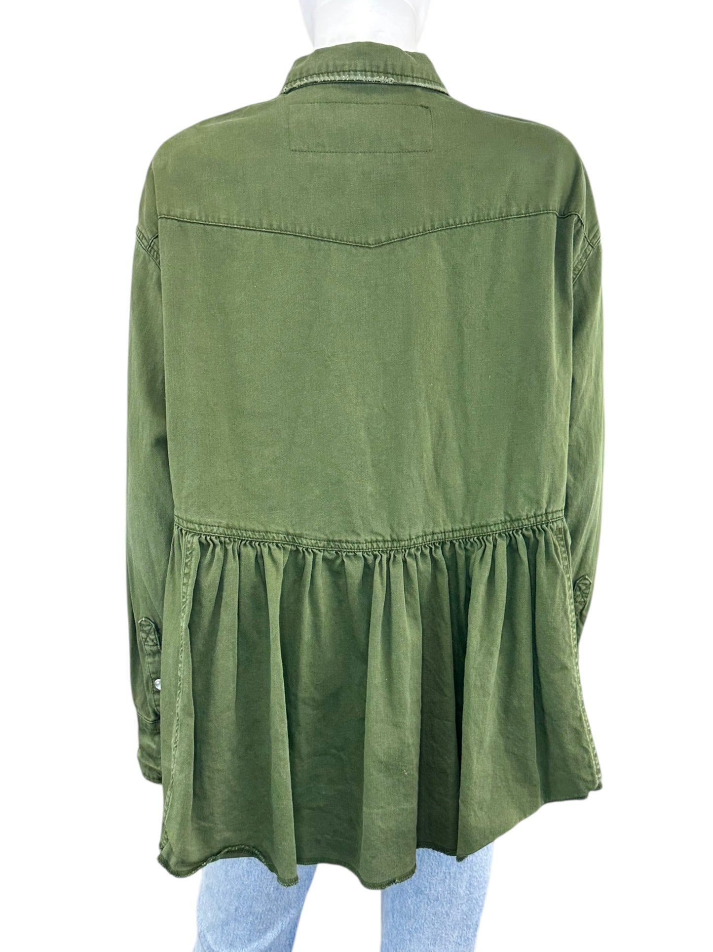 We the Free Green Peplum Jacket Size S