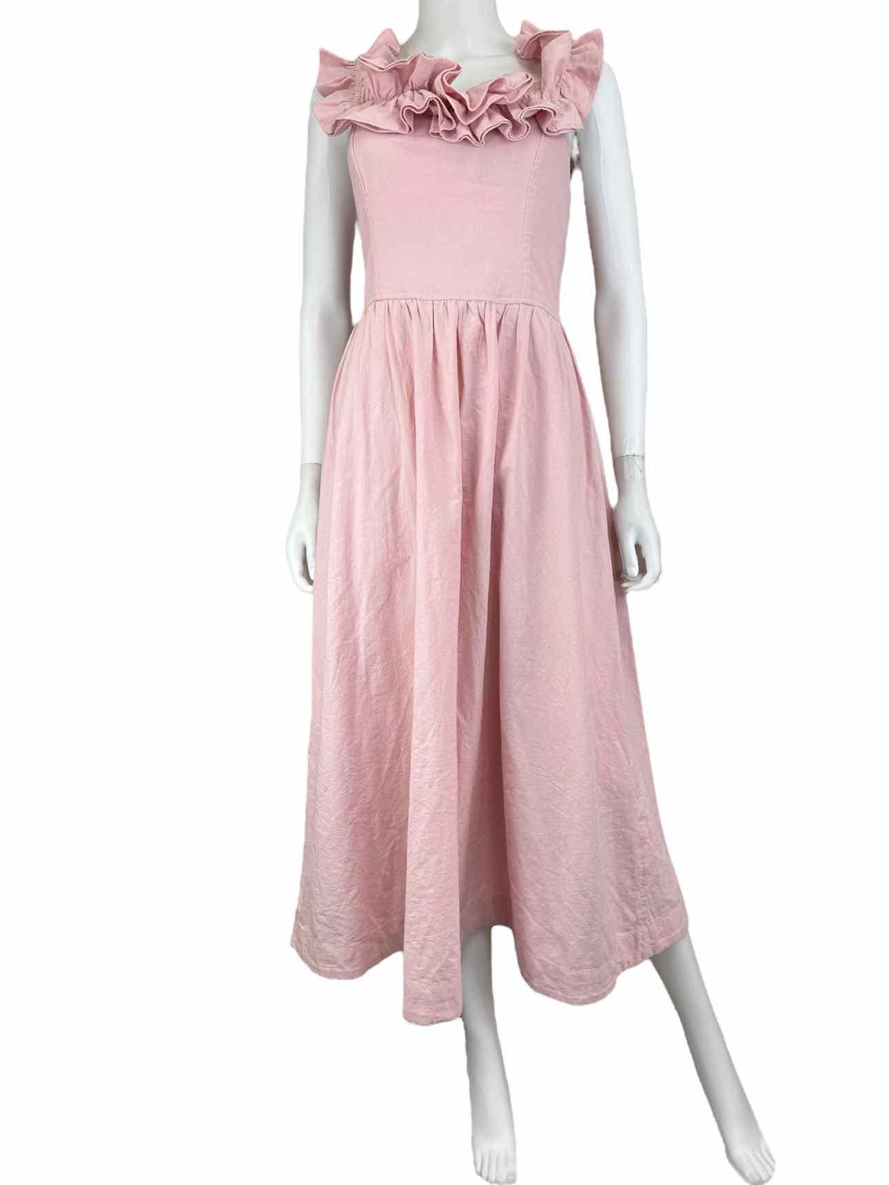 Free People NWT Pink Ruffle Maxi Dress Size S