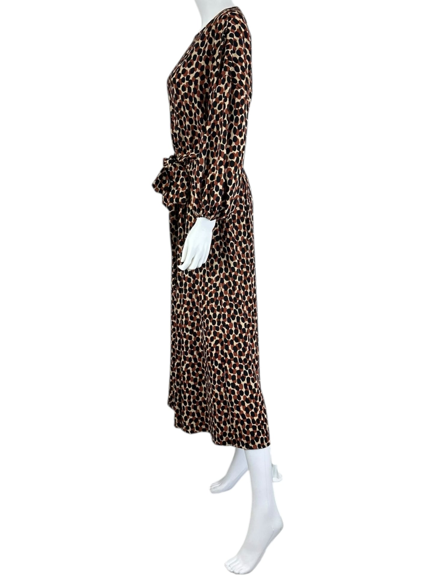 Kate Spade Brown Black and Cream Cocktail Dress Size L