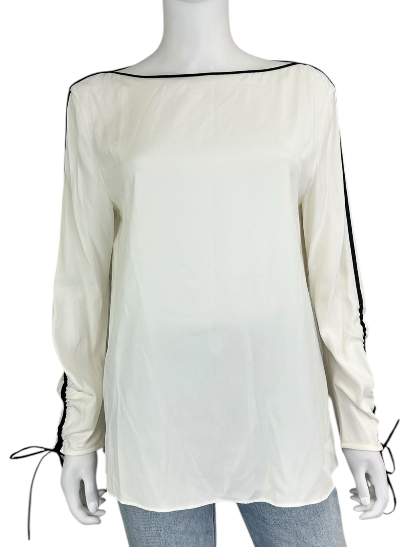 LAFAYETTE 148 NEW YORK Ivory 100% Silk Blouse Size M