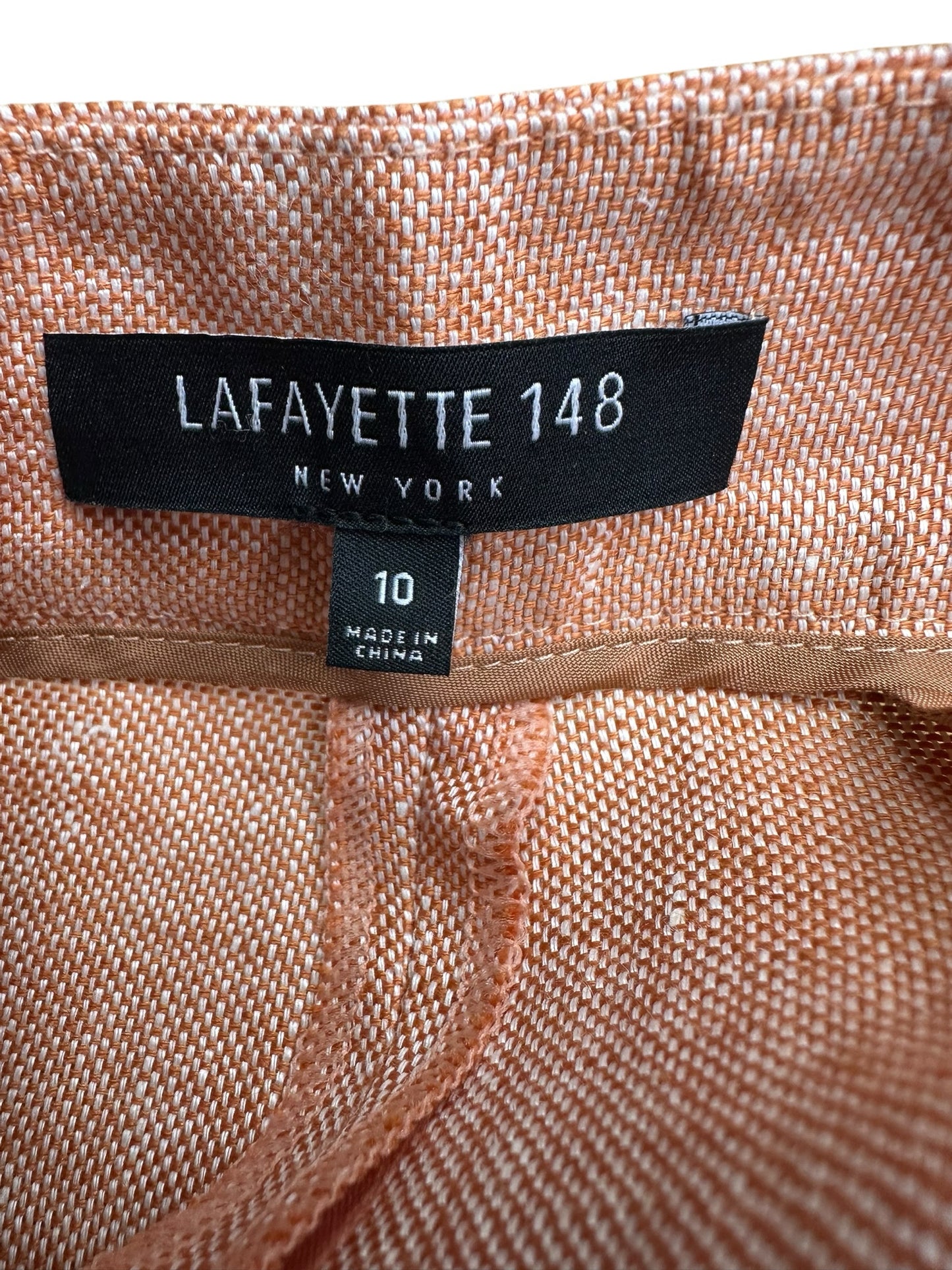 LAFAYETTE 148 NEW YORK Orange Linen 2 PC Blazer Set Size 10