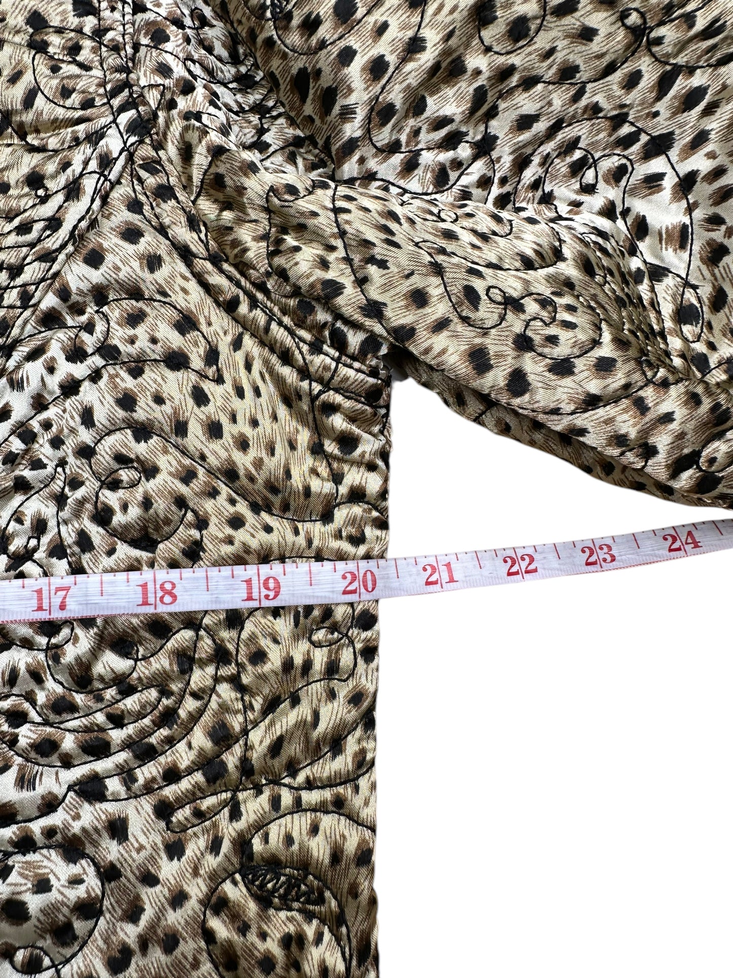 Idea L Quilted Leopard Print Zip-Up Jacket Size L