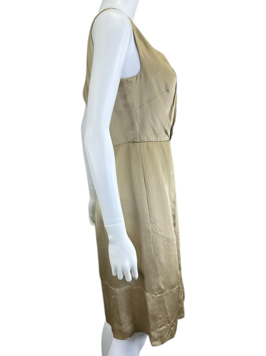 BANANA REPUBLIC Gold Silk Cocktail Dress Size 6