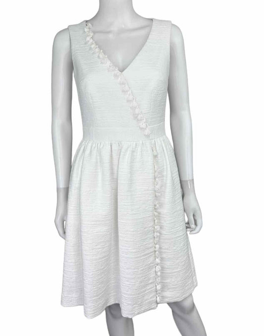 TRINA TURK NWT White Textured Sleeveless Dress Size 0