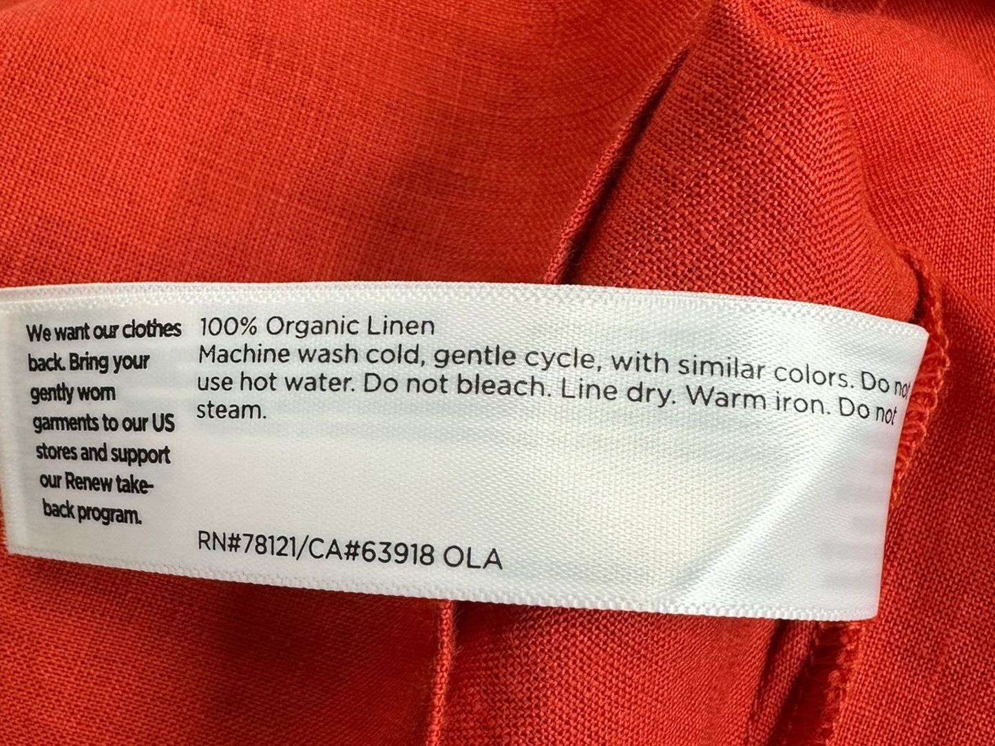 EILEEN FISHER Orange Blouse Size XL