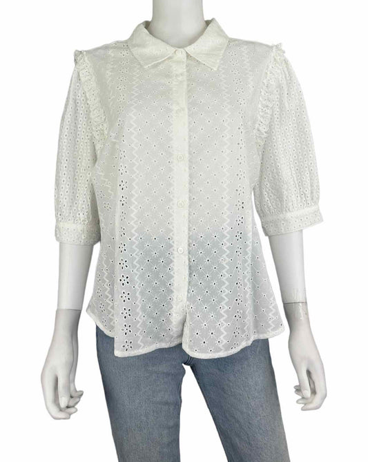 Splendid Size White Eyelet Button Down Size XL