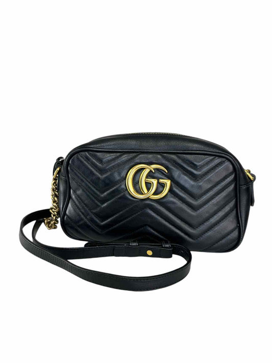 Gucci GG Marmont Black Leather Camera Bag