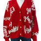Queen of Sparkles Red Go Fight Win Sweater Cardigan Size L