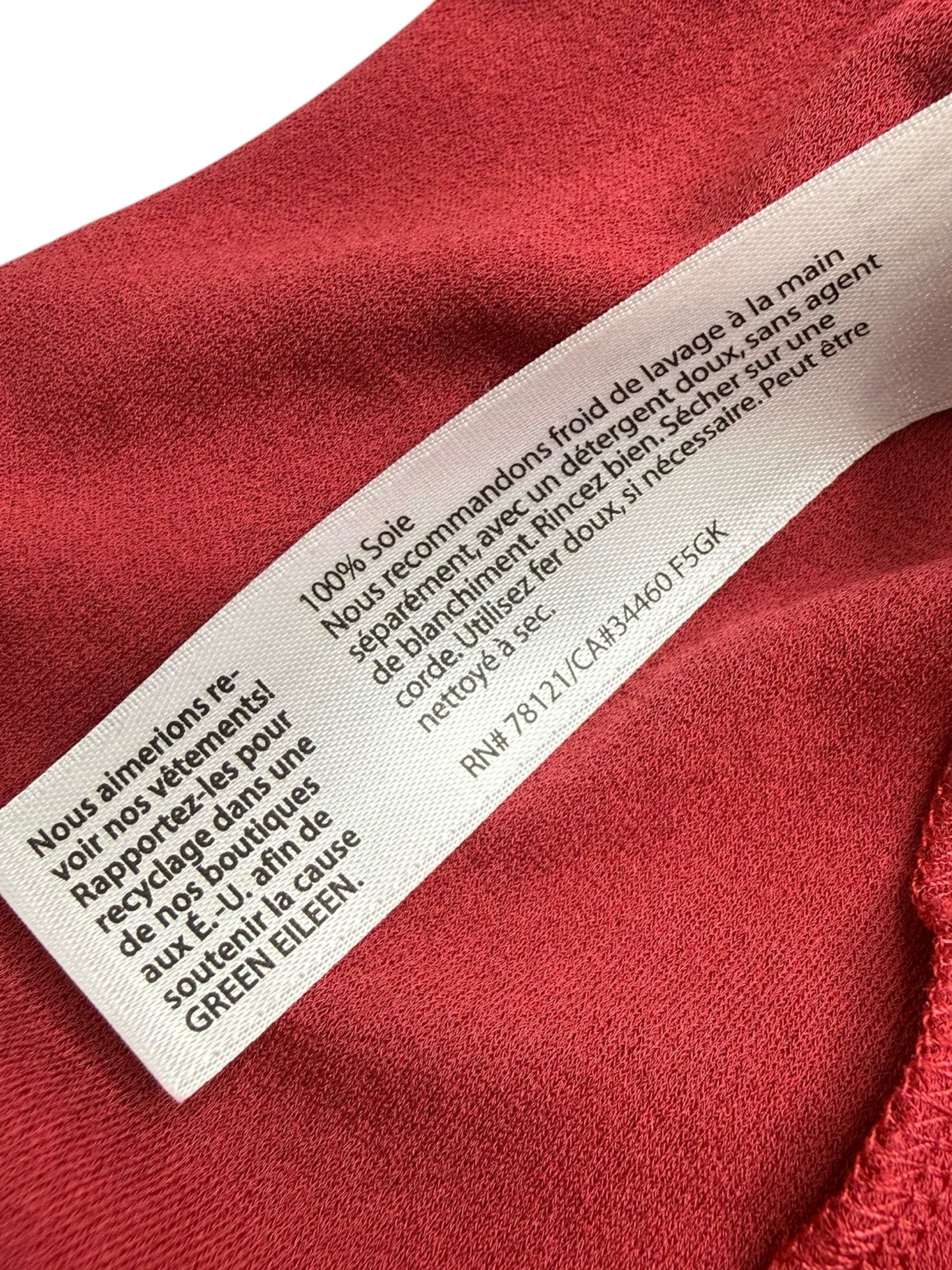 EILEEN FISHER Burgundy 100% Silk Tank Size 2X