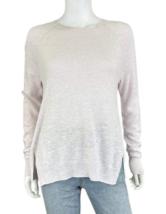WHITE + WARREN Pastel Pink Linen Blend Top Size M